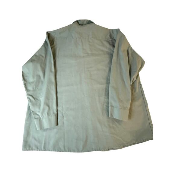 Red Kap Work Shirt Mens 3XL Solid Green 2 Pocket Industrial Uniform Long Sleeve - Picture 4 of 4